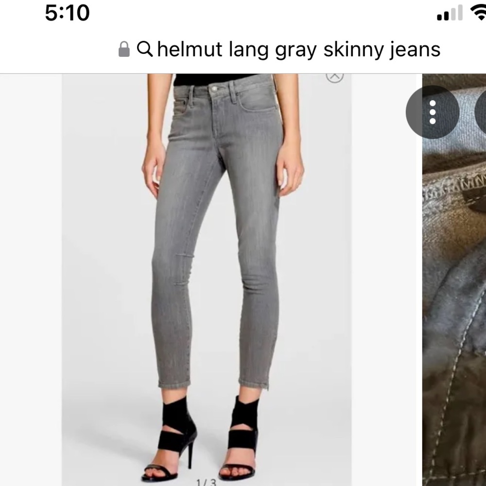 Helmut lang grey skinny jeans, ultra skinny size 25